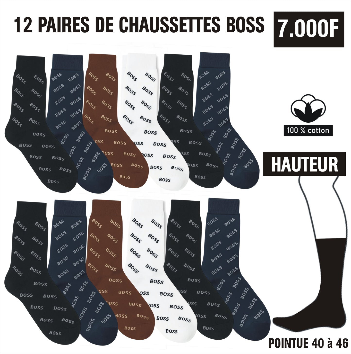 Chaussettes Lot de 12 Paires de Boss