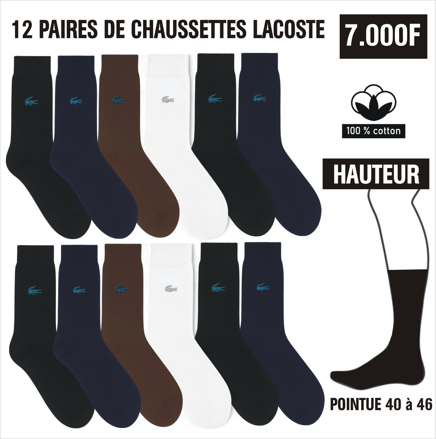 Chaussettes Lot de 12 Paires de Lacoste