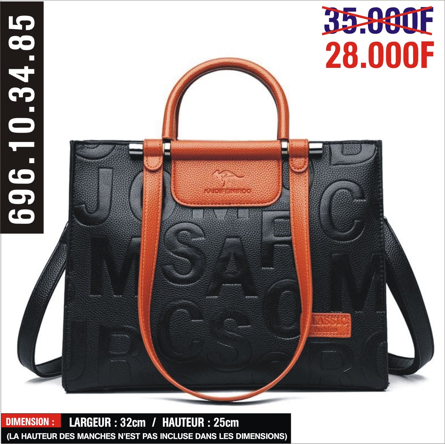 Sac en cuir Noir/Marron
