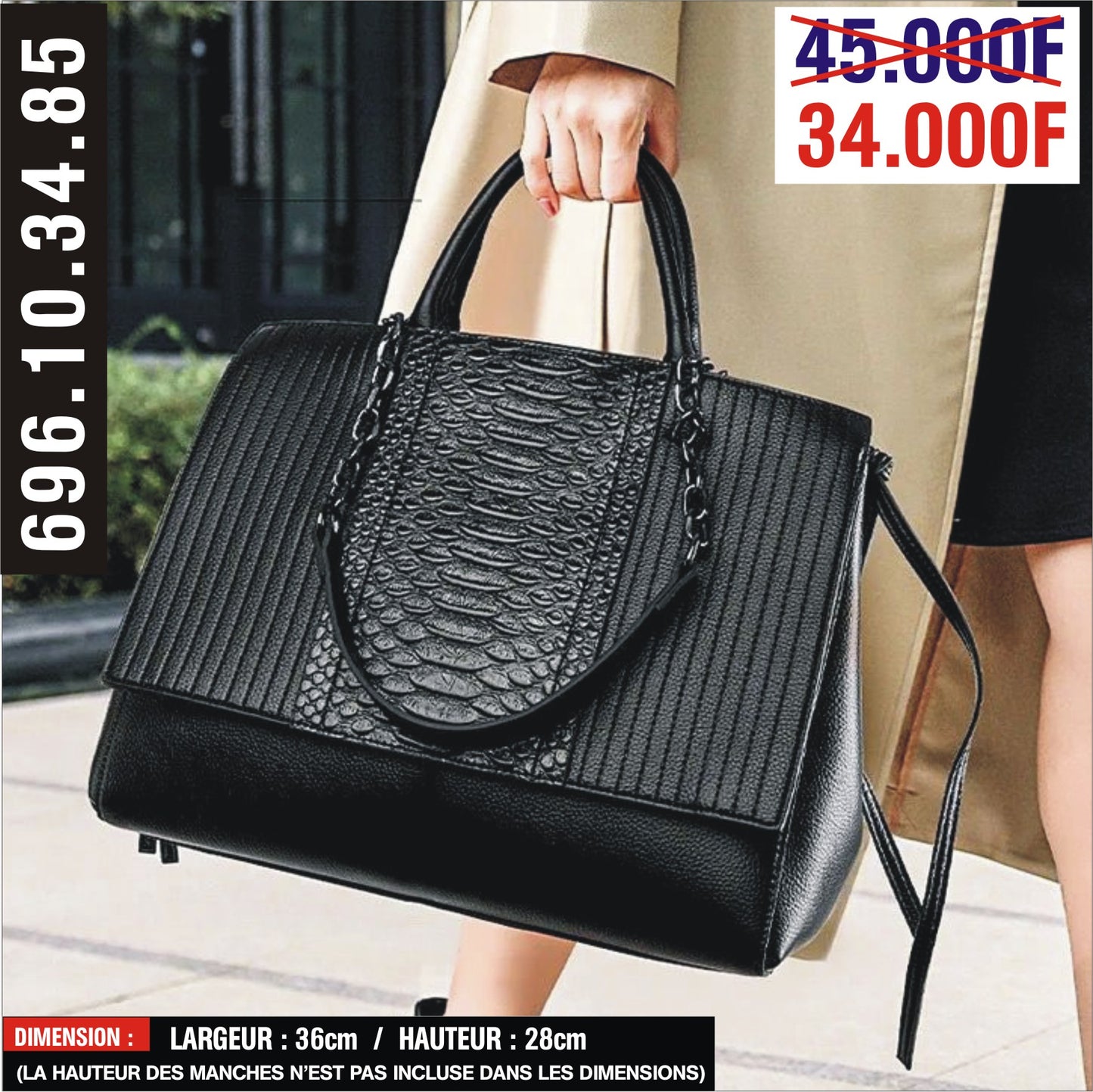 Sac à Mains à motifs noirs