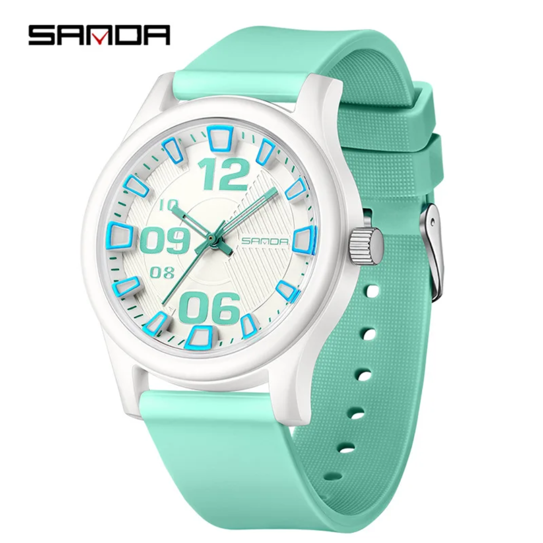 Montre Ados Sanda (Ref MM127 Bracelet Silicone Vert)