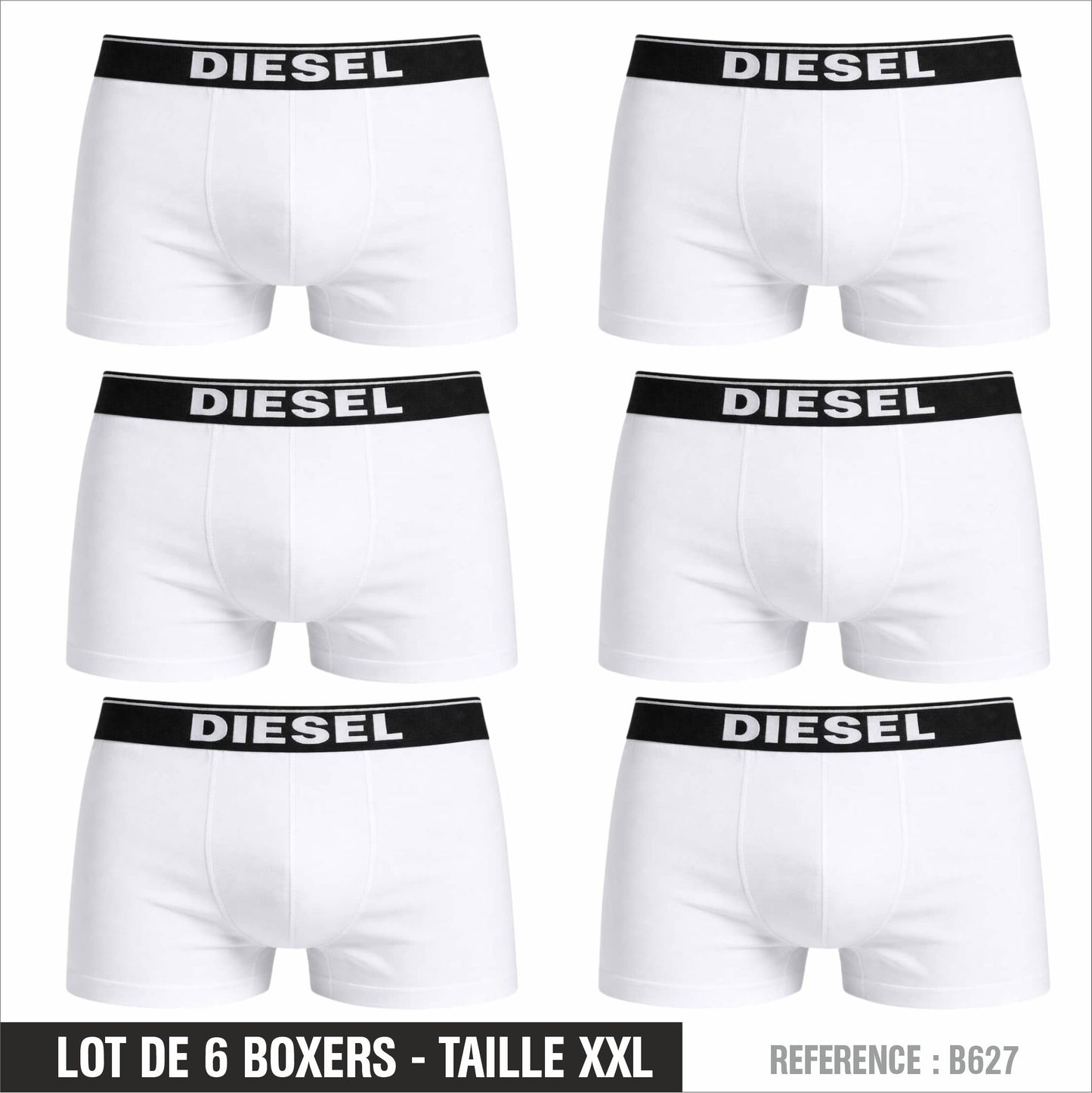Lot de 6 Boxers DIESEL – Taille XXL – Réf. B627