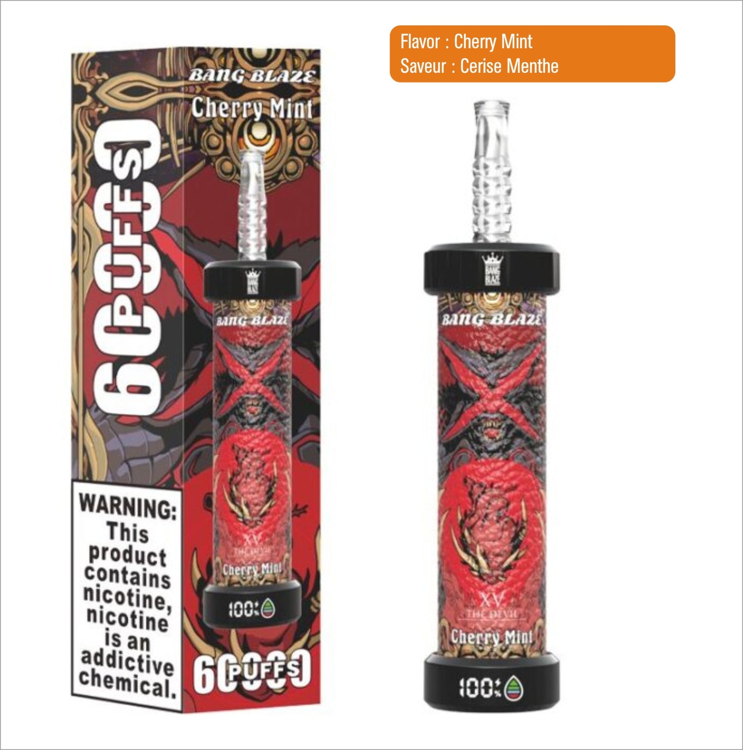 60k Puffs - Cherry Mint – Cerise Menthe