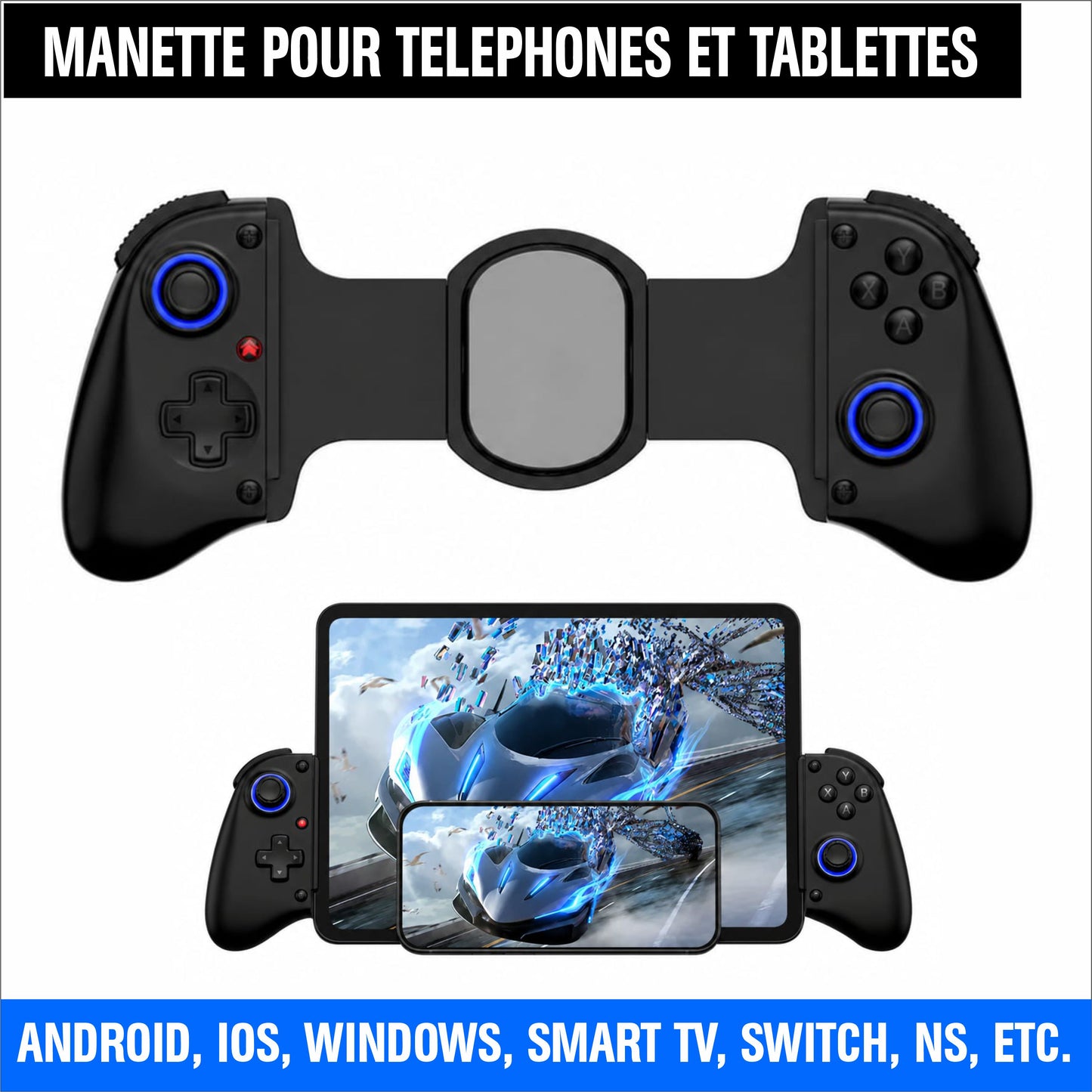 Manettes pour Téléphone et Tablettes (BSP-D11 Noir)