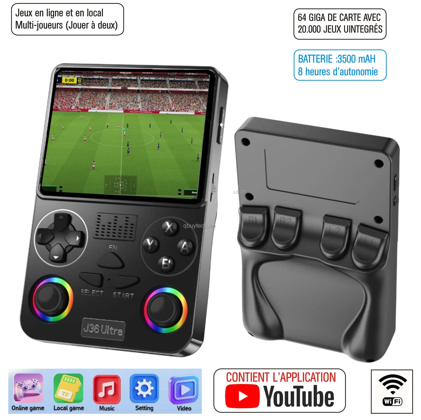 Game Console J36 Ultra Noire Opaque