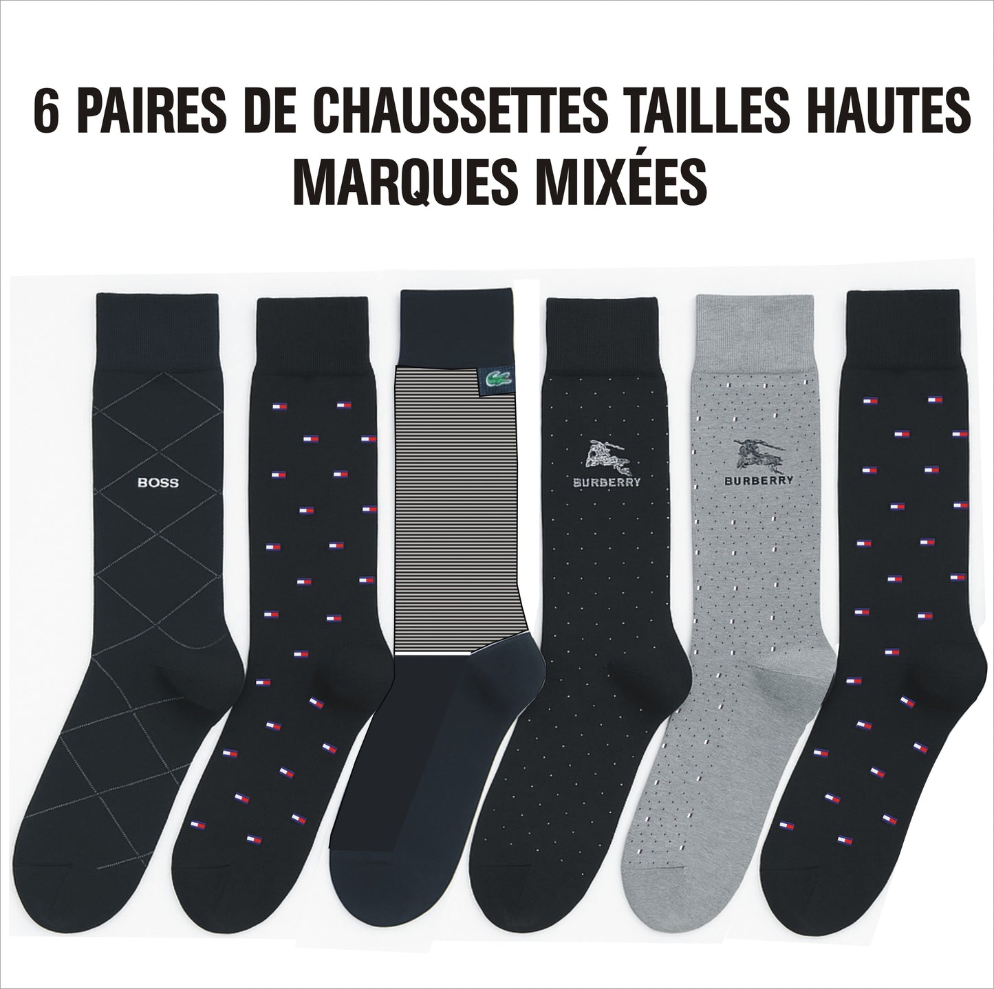 Chaussettes Marques Mixées (Lot de 6 Paires)