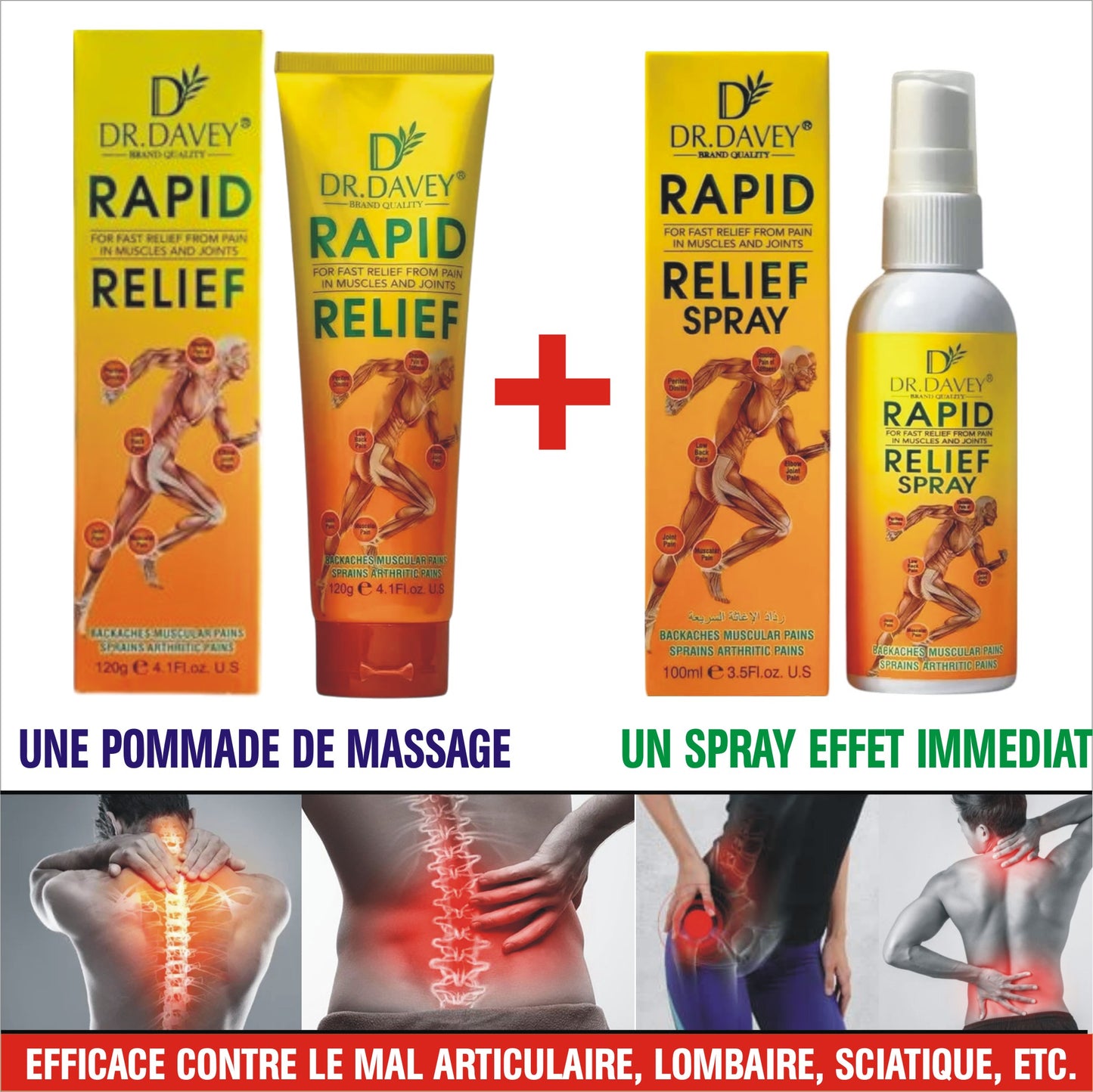 Pommade & Spray (Contre les douleurs articulaires, Lombaires et sciatique)