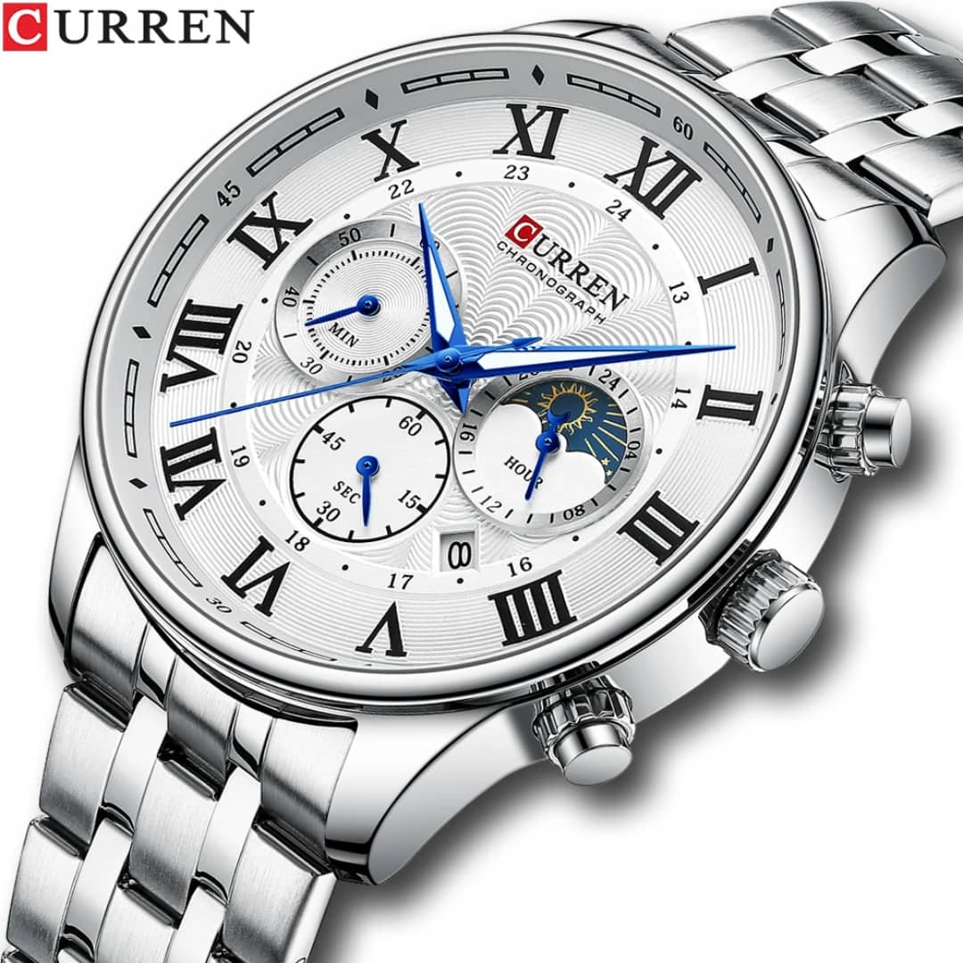 Montre Curren (Ref MM163) Bracelet en Acier inoxydable massif