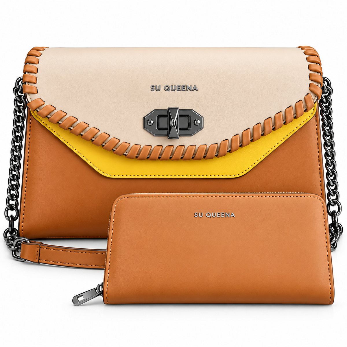 Sac à main SU QUEENA (Ref : SM3067 Brown Apricot)