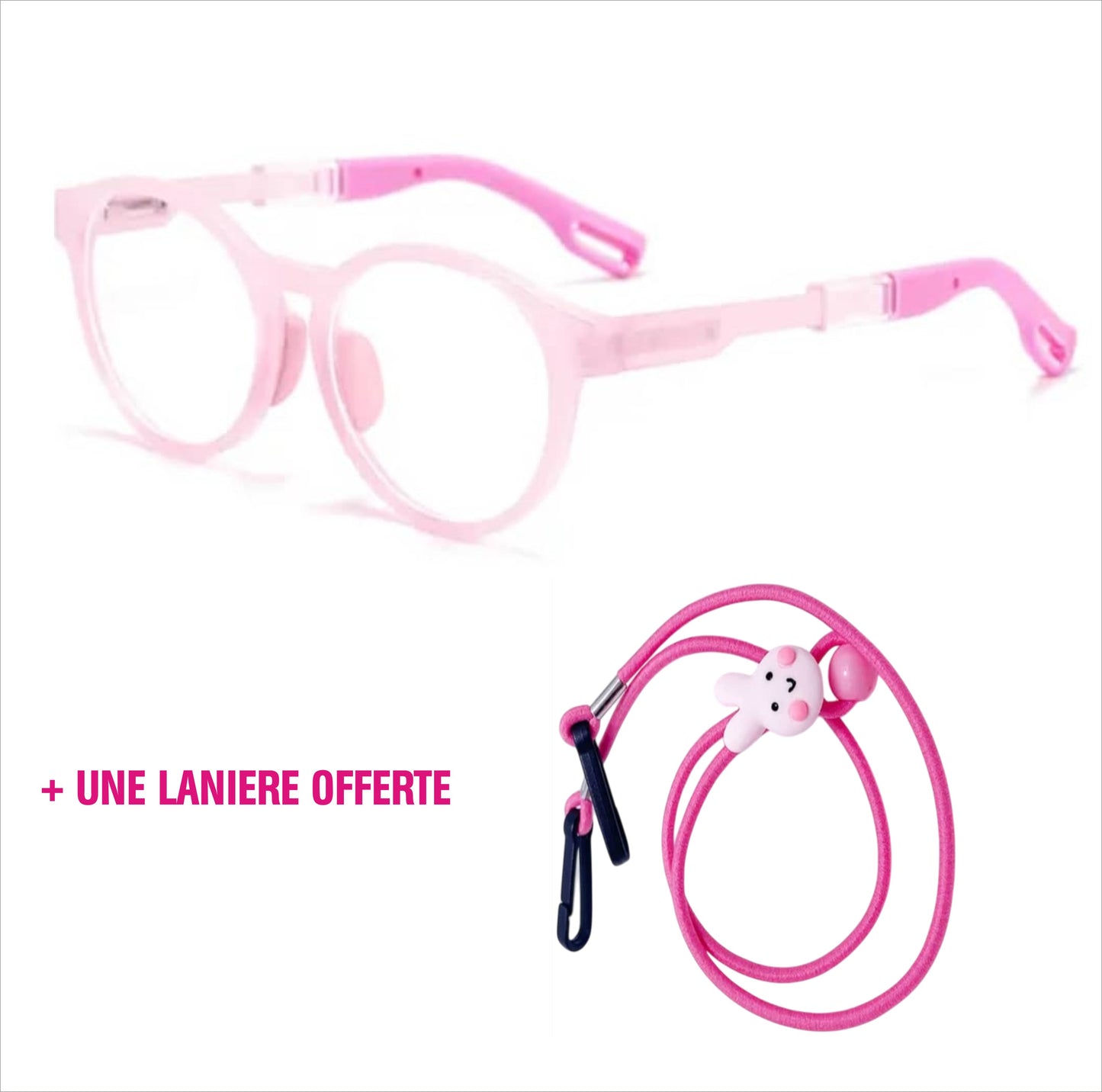 Lunettes Anti Lumière Blue Pour Enfants / Monture (Rose)