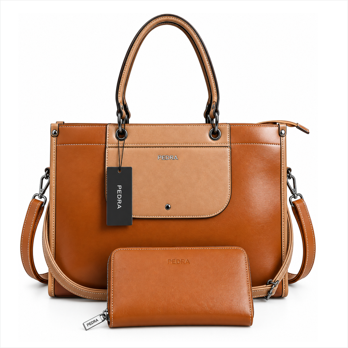 Sac à main PEDRA (Ref : SM56979 Brown Apricot)