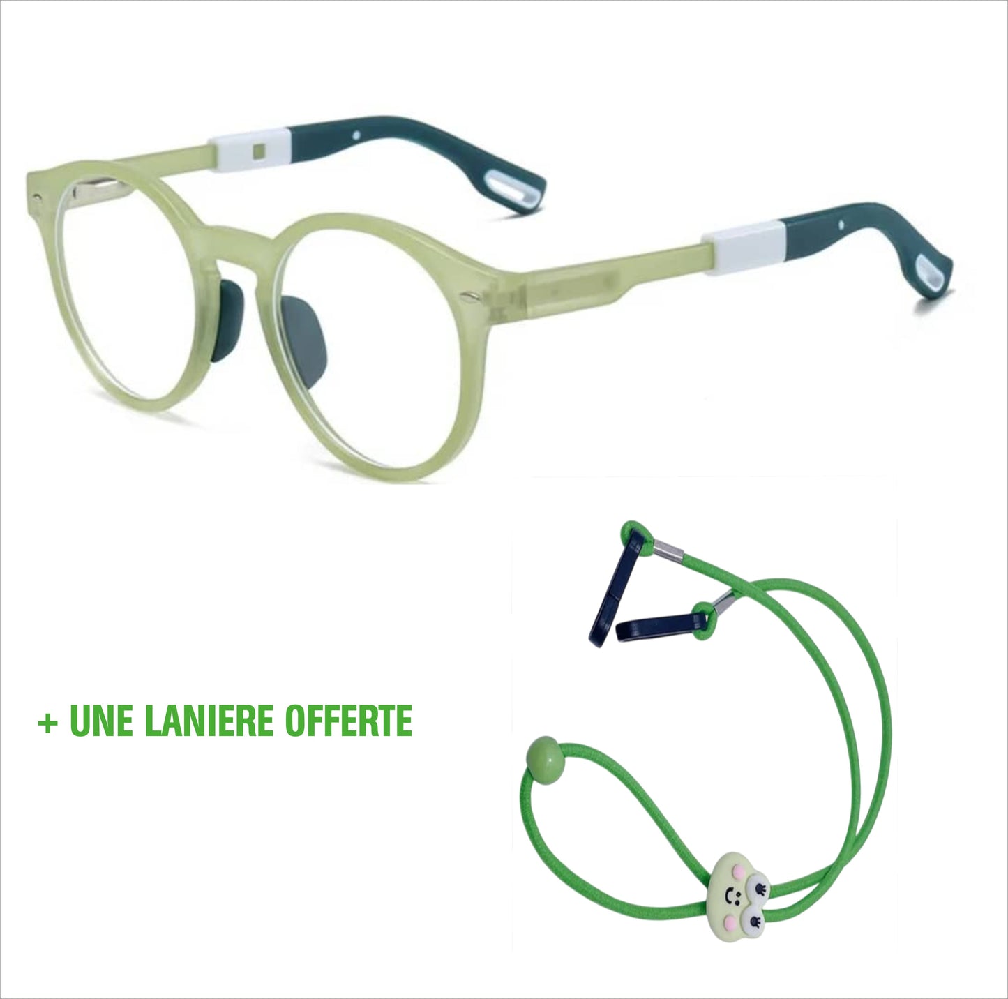 Lunettes Anti Lumière Blue Pour Enfants / Monture (Verte)