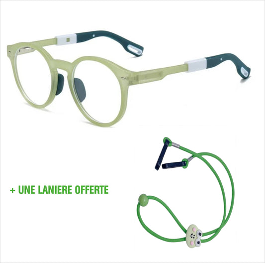 Lunettes Anti Lumière Blue Pour Enfants / Monture (Verte)