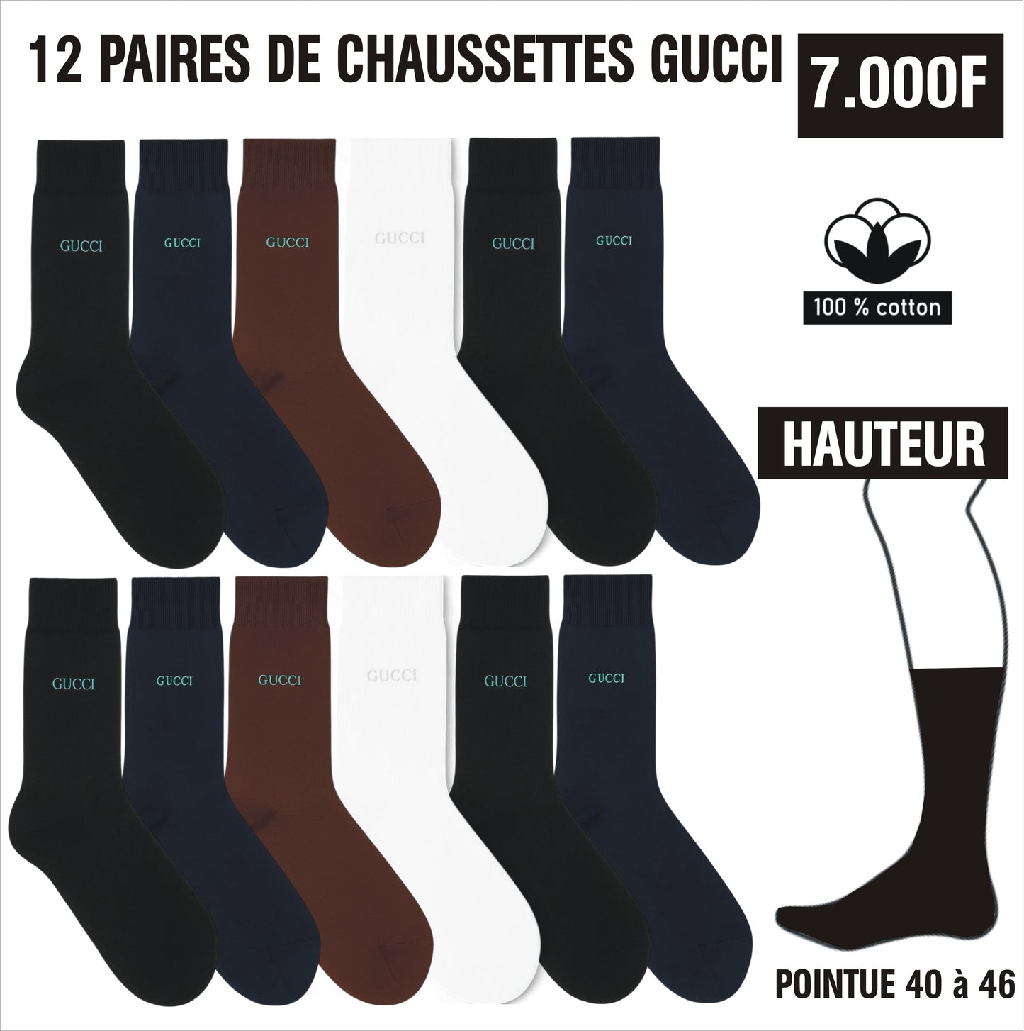 Chaussettes Lot de 12 Paires Gucci