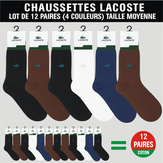 Chaussettes Lacoste – Lot de 12 Paires