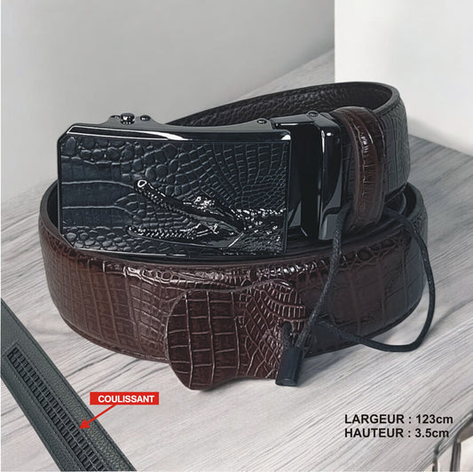 Ceinture Marrone Tête Croco Enragée  (Ref : CT020)
