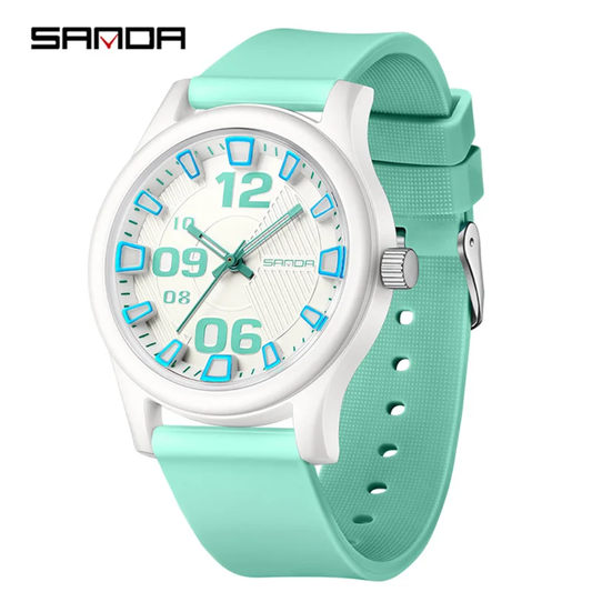 Montre Ados Sanda (Ref MM127 Bracelet Silicone Vert)