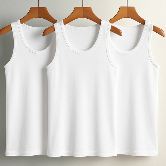 Débardeurs Blanc 100% Coton (Lot de 3 Pieces)