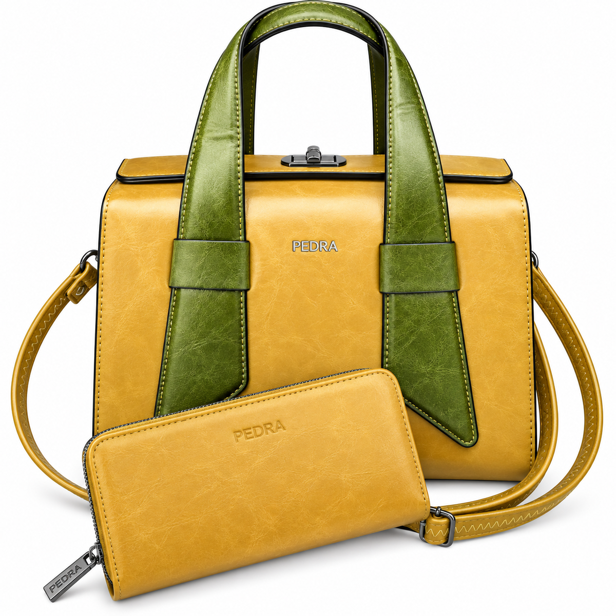 Sac à main PEDRA (Ref : SM56533 Yellow Green)