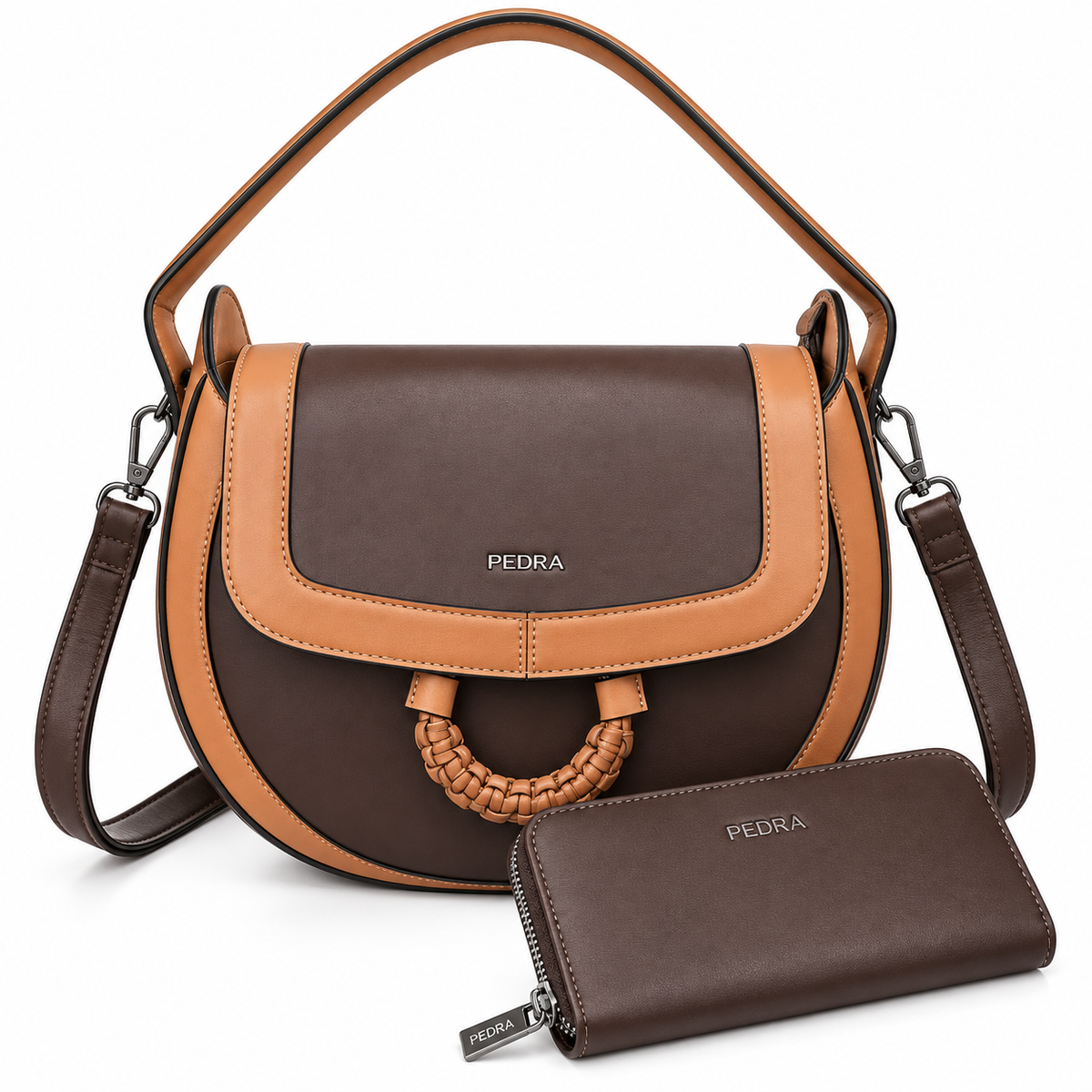 Sac à main PEDRA (Ref : SM57010 Brown Coffee)