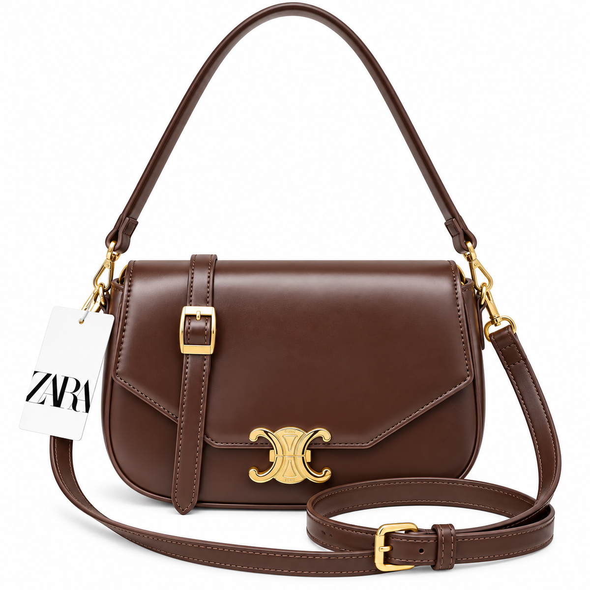 Sac Bandouliere ZARA (Ref : SM8952 Coffee)