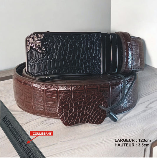 Ceinture Marrone Tête de Grenouille  (Ref : CT016)
