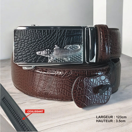 Ceinture Marrone Croco dans l'Eau  (Ref : CT019)
