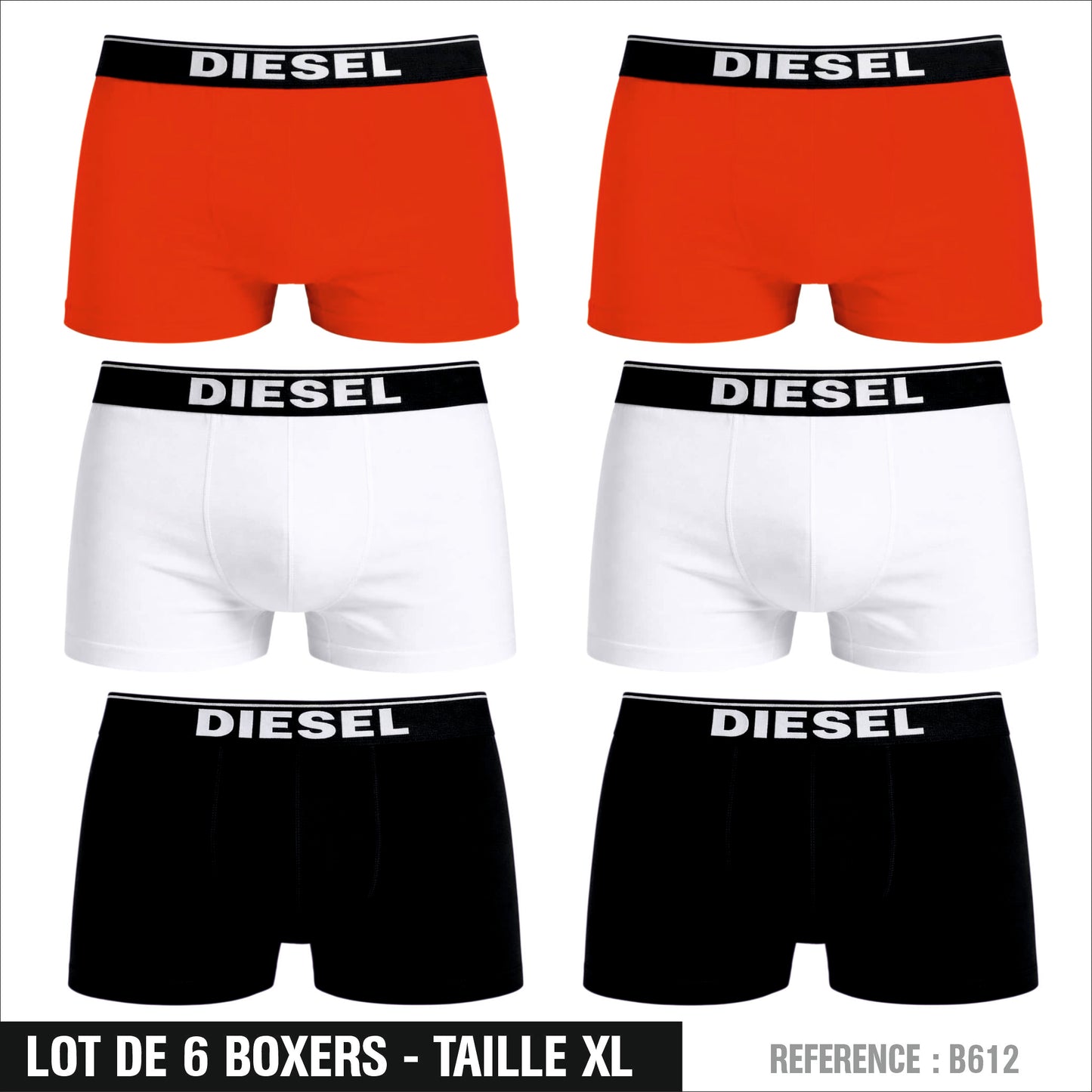 Lot de 6 Boxers DIESEL – Taille L – Réf. B612