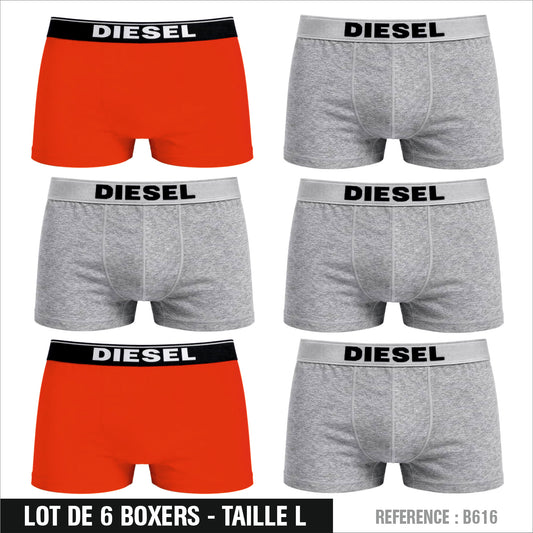 Lot de 6 Boxers DIESEL – Taille L – Réf. B616