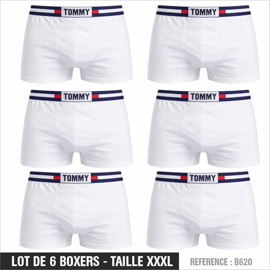 Lot de 6 Boxers Tommy Homme – Taille XXXL – Réf. B620