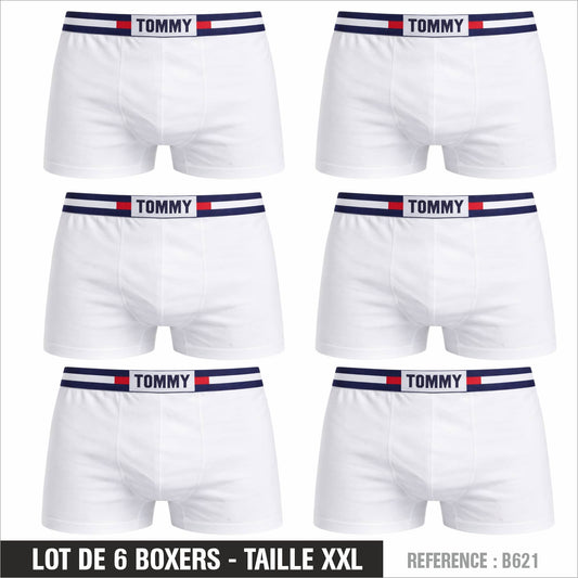 Lot de 6 Boxers Tommy Homme – Taille XXL – Réf. B621