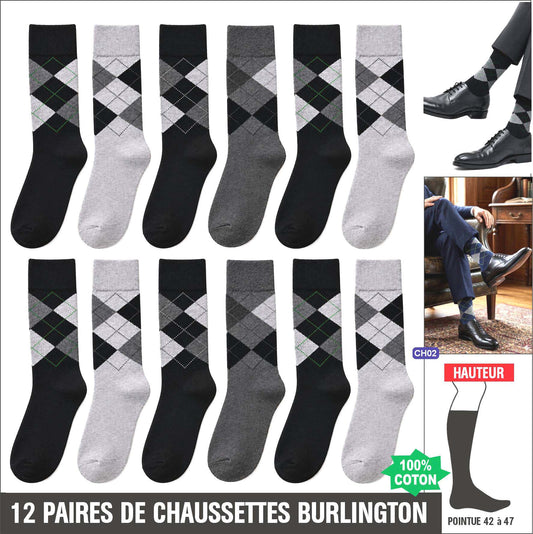 Chaussettes Burlington (Lot de 12 Paires) Ref : CH02
