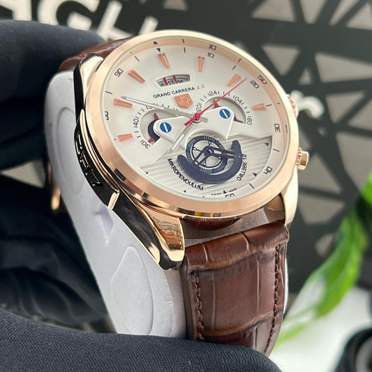 Montre TAG Heuer Grand Carrera LS  CR7 (Ref MM023 bracelet en cuir marron)