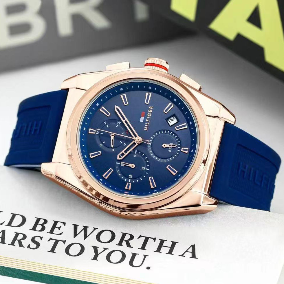 Montre Tommy Hilfiger Sport (Ref MM065 Bracelet Silicone Bleu)