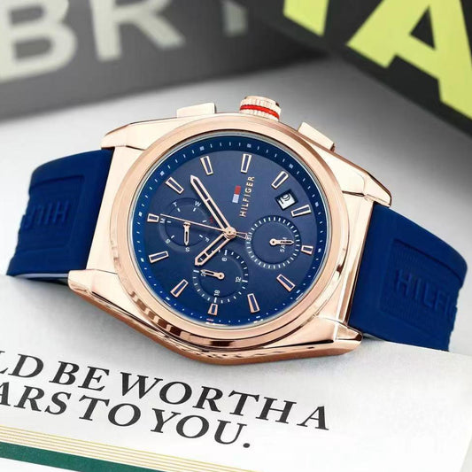 Montre Tommy Hilfiger Sport (Ref MM065 Bracelet Silicone Bleu)