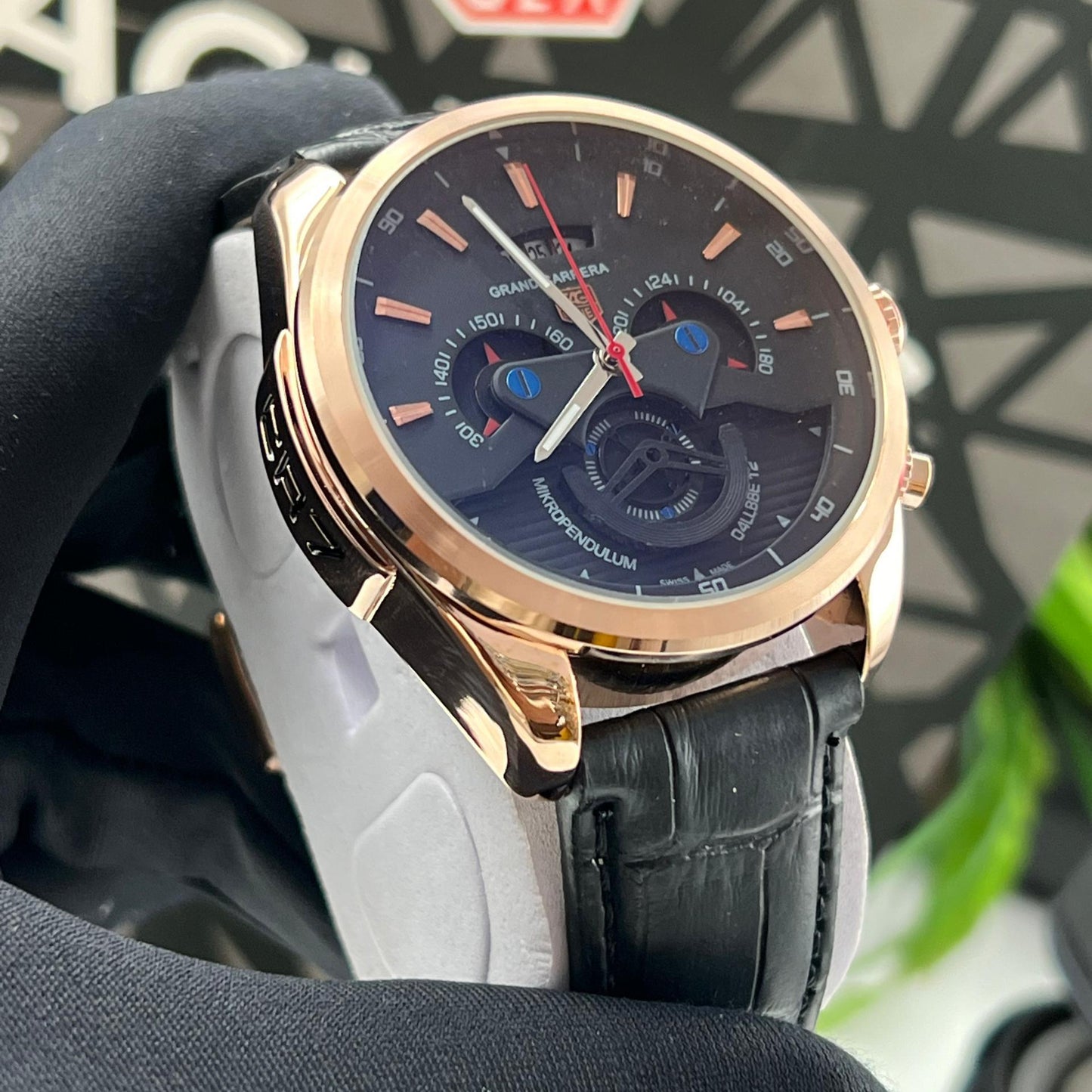 Montre TAG Heuer Grand Carrera LS  CR7 (Ref MM024 bracelet en cuir noir)