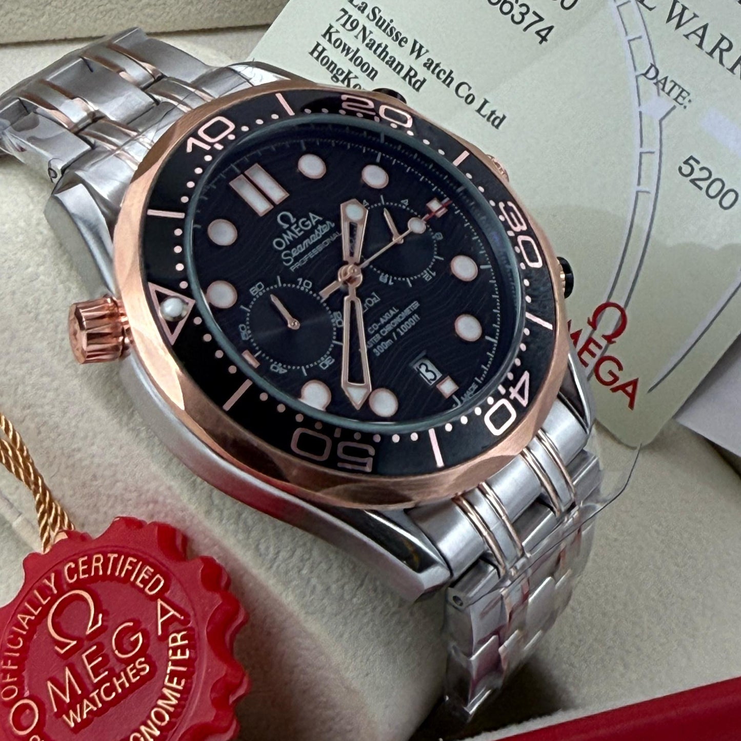 Montre Omega Seamaster Diver  (Ref MM047 Bracelet Acier &  Or Rose)