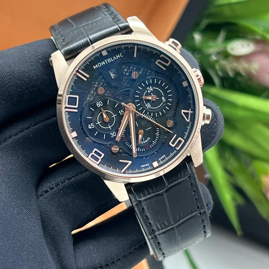 Montre Montblanc Chronograph Flyback (Ref MM032 bracelet en cuir noir)