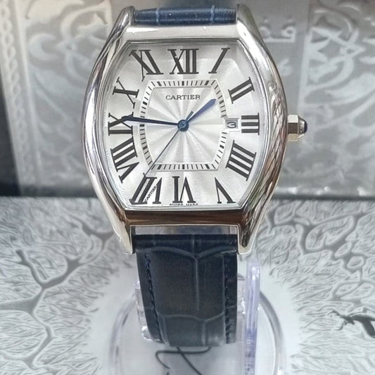 Montre Cartier Classique (Ref MM097) Bracelet cuir Bleu