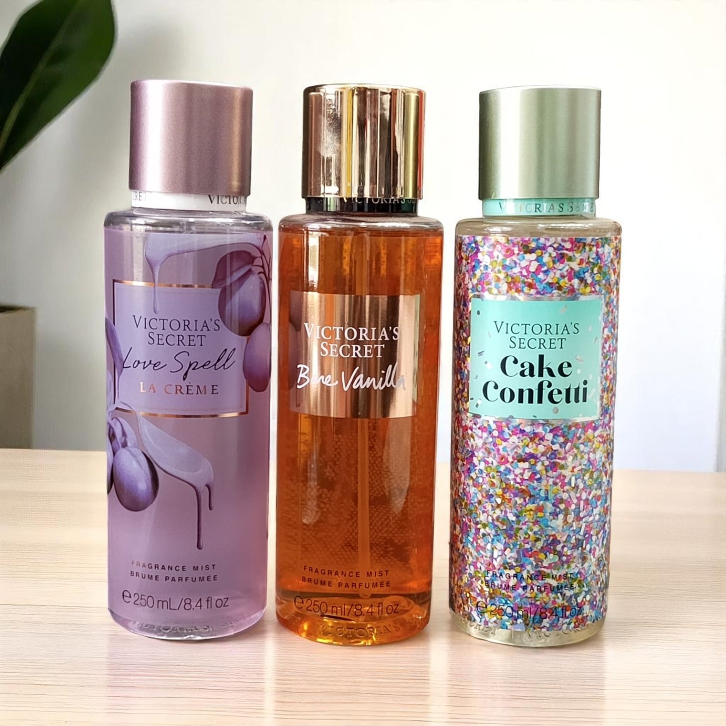 3 Brumes Victoria's Secret – Love Spell La Crème, Bare Vanilla & Cake Confetti (Ref: BV05)