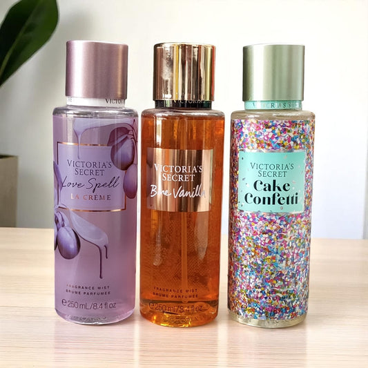 3 Brumes Victoria's Secret – Love Spell La Crème, Bare Vanilla & Cake Confetti (Ref: BV05)