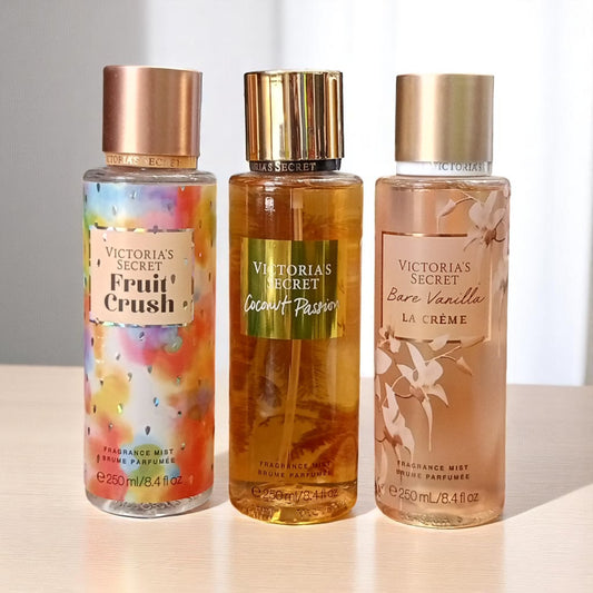 3 Brumes Victoria's Secret – Fruit Crush, Coconut Passion & Bare Vanilla La Crème (Ref: BV02)