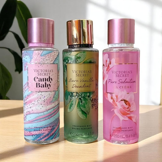 3 Brumes Victoria's Secret – Candy Baby, Bare Vanilla Decadent & Pure Seduction La Crème (Ref: BV03)