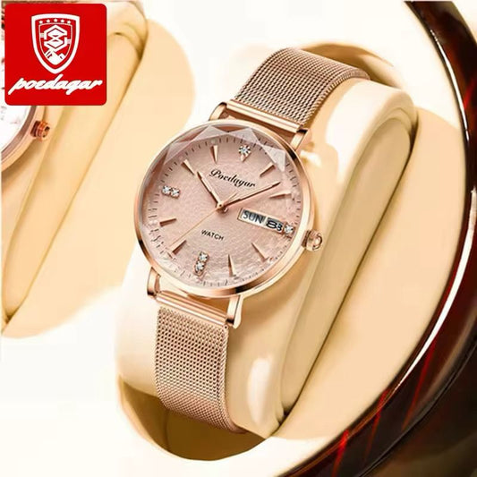 Montre Femme Poedagar (Ref MC090) Chic Rosé et Raffinement Métallique