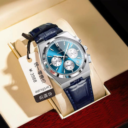 Montre Poedagar Chronographe (Ref MC086) Élégance Chromée