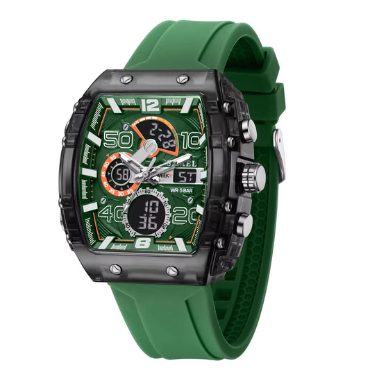 Montre Sport Smael Verte (Analogique + Numérique) (Ref MM102)