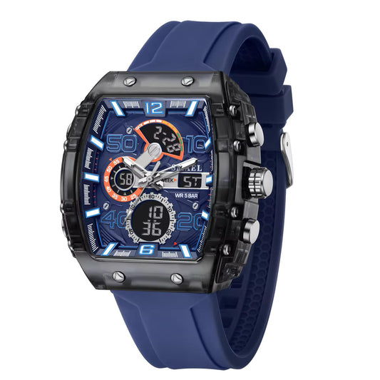 Montre Sport Smael Bleue (Analogique + Numérique) (Ref MM098)
