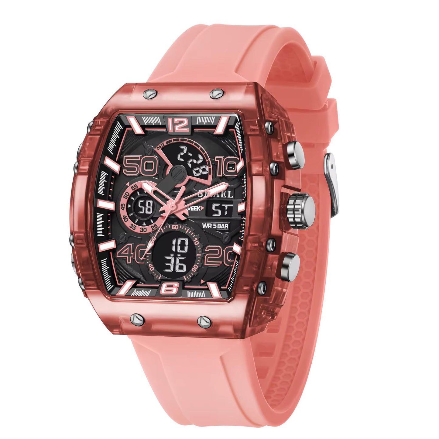 Montre Sport Smael Rose (Analogique + Numérique) (Ref MM100)