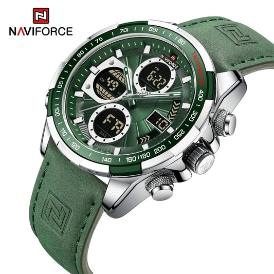 Montre Naviforce (Ref MM113) Bracelet Cuir Vert