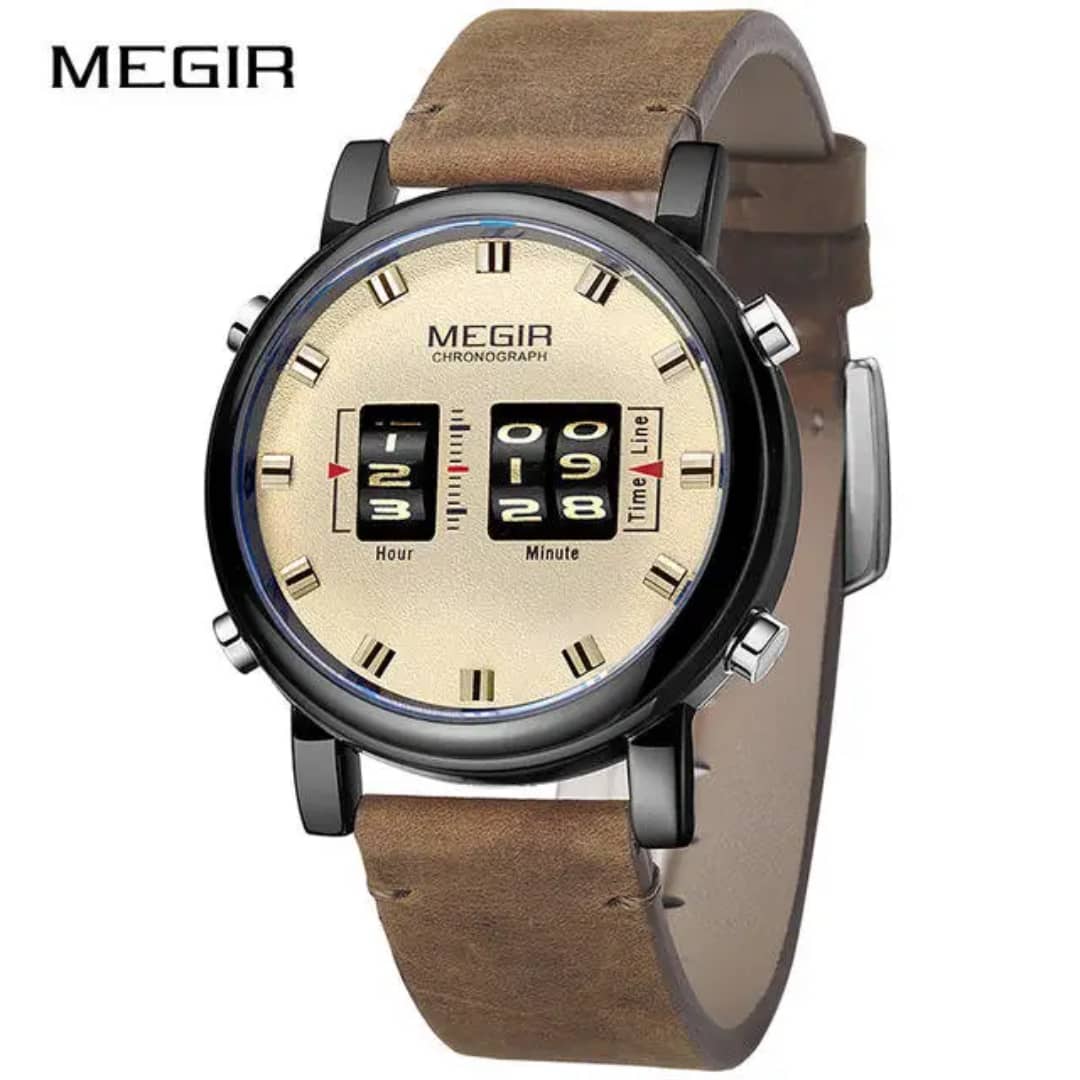 Montre Megir (Ref MM123 Bracelet en Cuir)